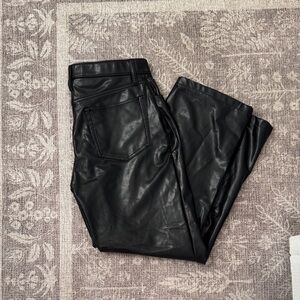 Aritzia Black Faux Leather Pants